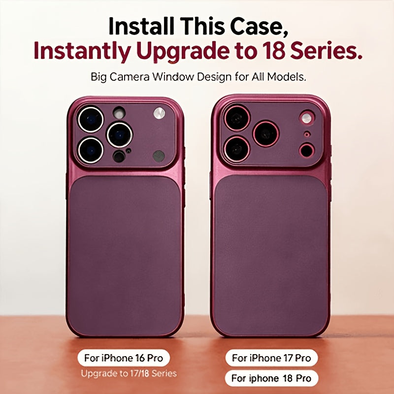 Luxury Burgundy Acrylic Phone Case Set with Shockproof Design