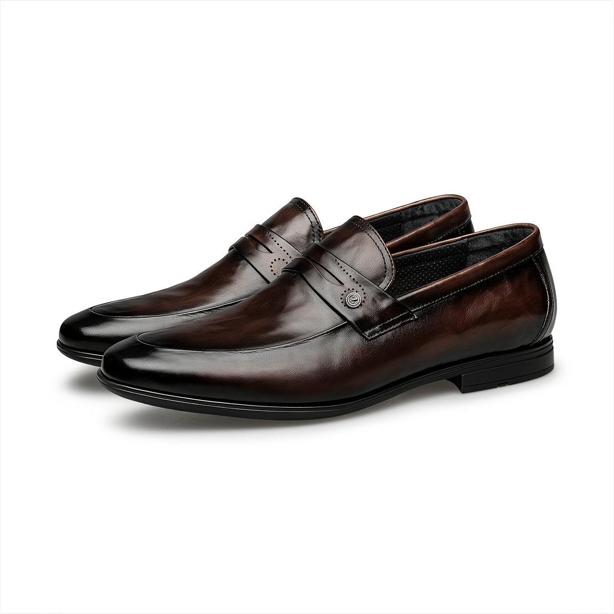 Men's Genuine Leather Slip-On Dress Shoes Casual Minimalist Style