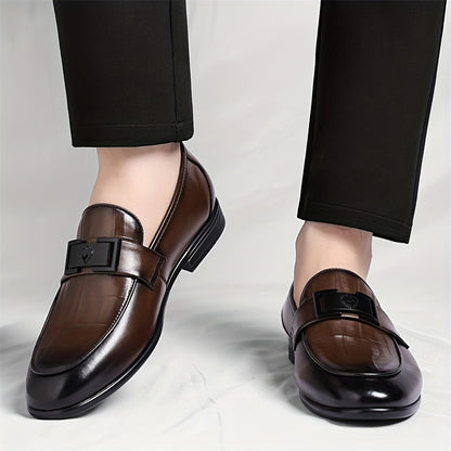 Men's Business Casual Slip-On Loafers with Breathable Microfiber