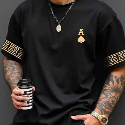 Men'S 3D Stylish Letter Print Short-Sleeve T-Shirt, a High-End Minimalist Casual Piece, Makes for a Perfect Gift for a Boyfriend Or Family Member - ayq