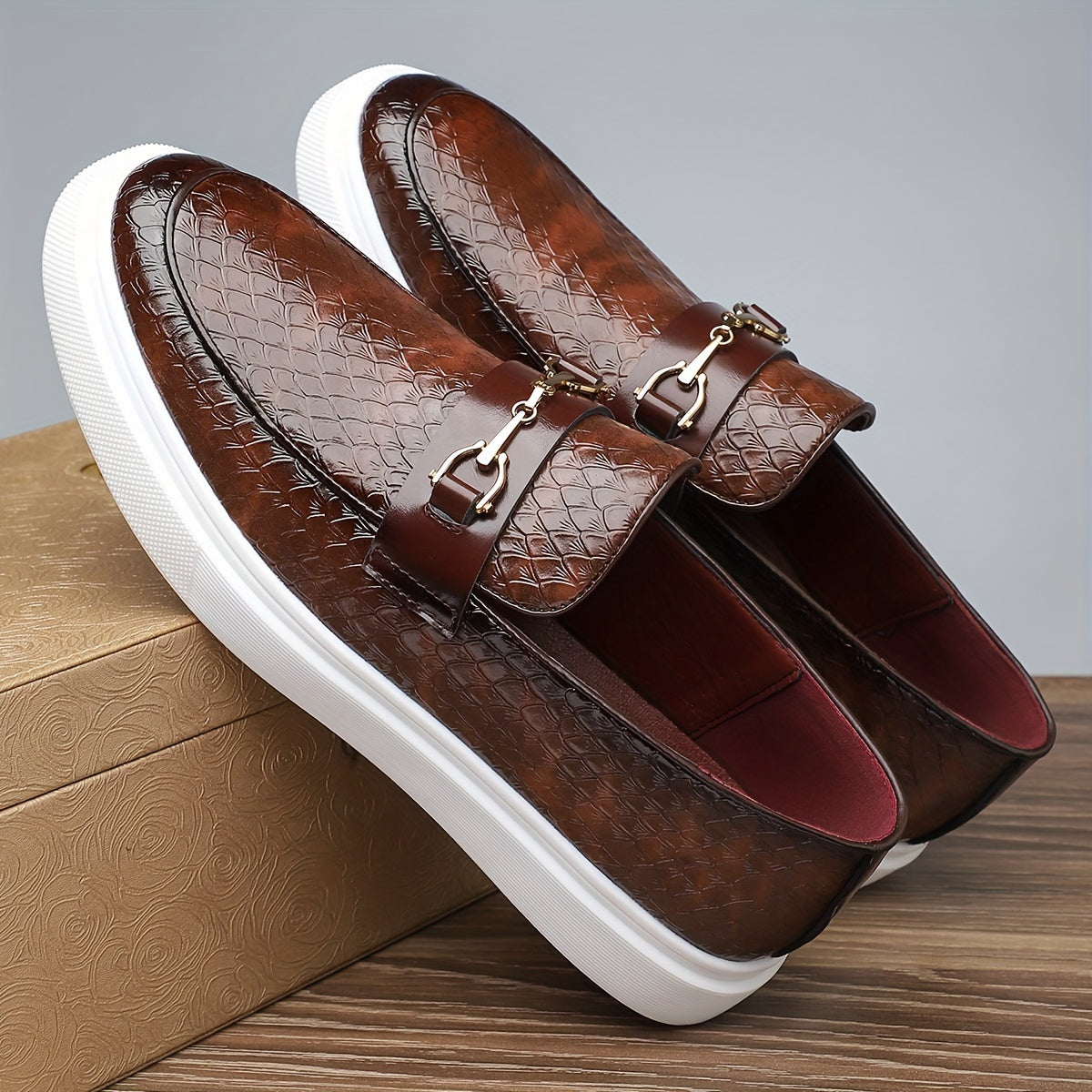 Men's Slip-On PU Skate Sneakers for Daily Casual Wear