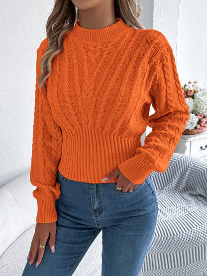 Autumn and Winter Casual Vacation Round Neck Sweater | Long Sleeved Solid Color Women'S Pullover, Medium Stretch Fabric, Regular Fit