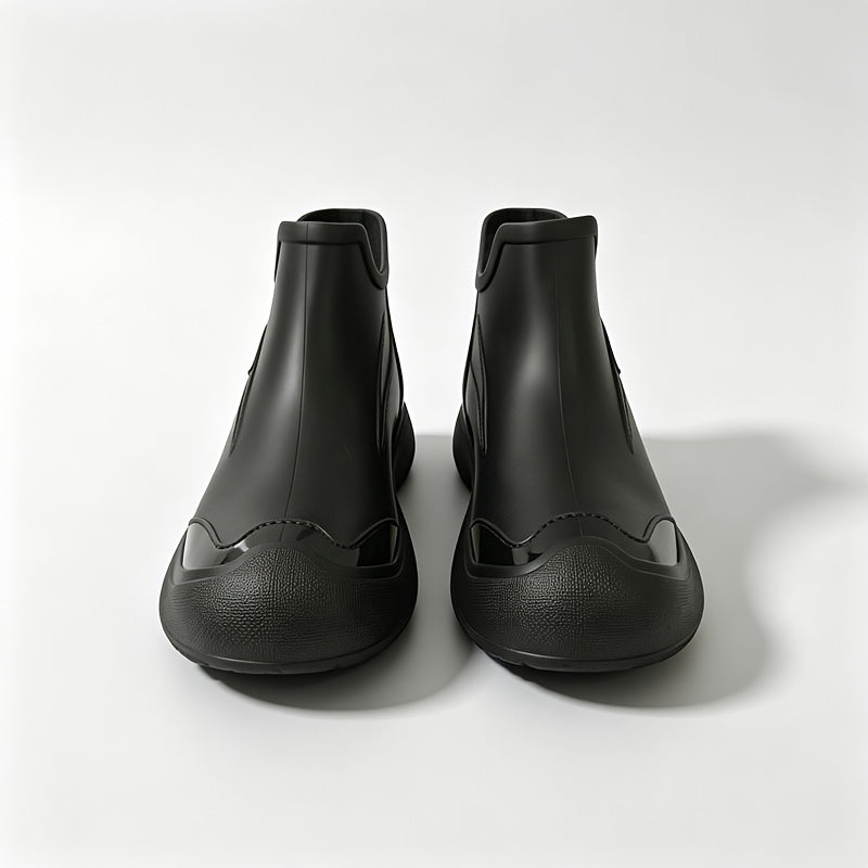 Men's All-Season PVC Ankle Rain Boots for Outdoor Use