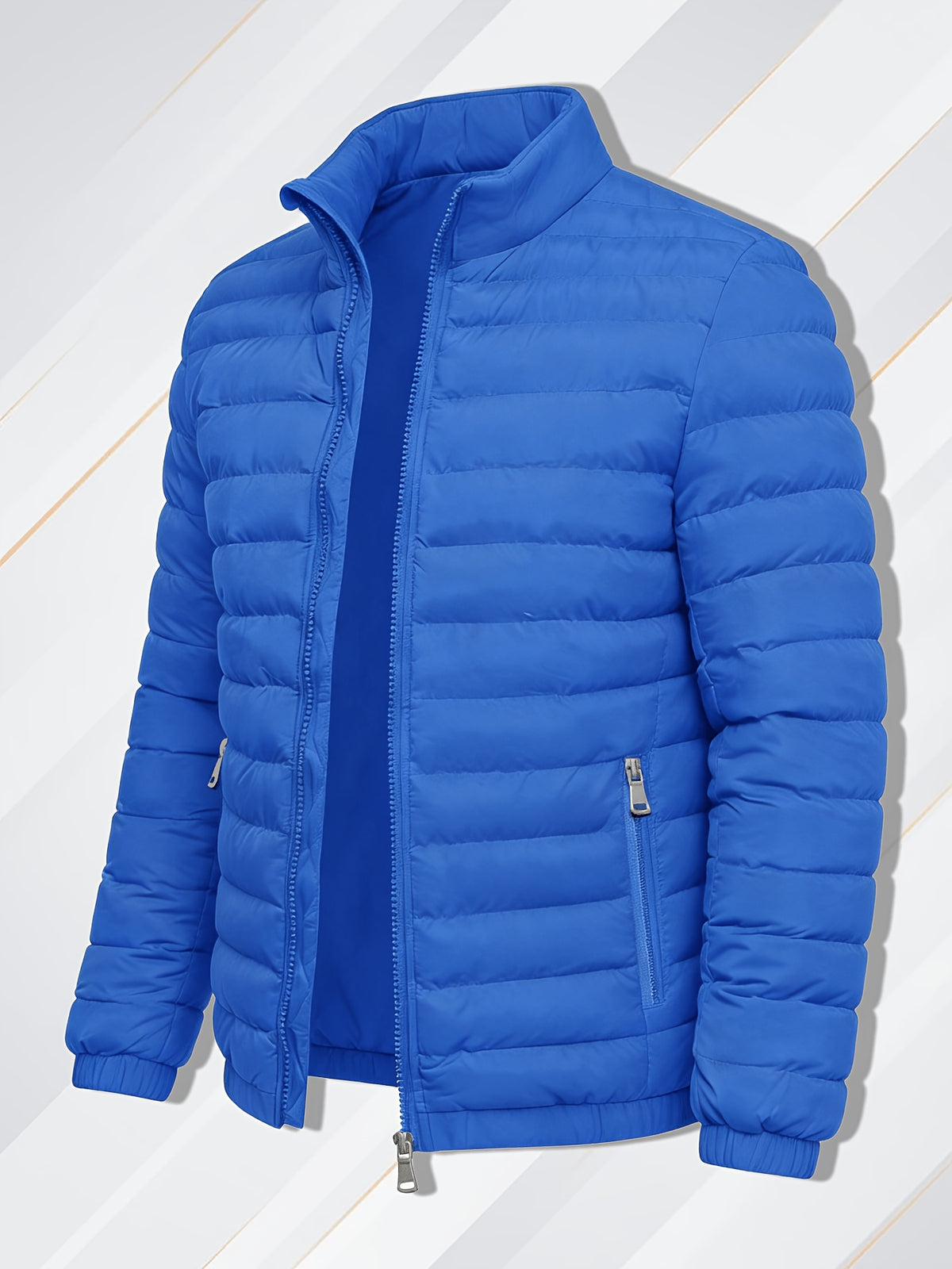 Men's Lightweight Windproof Casual Jacket with Stand Collar