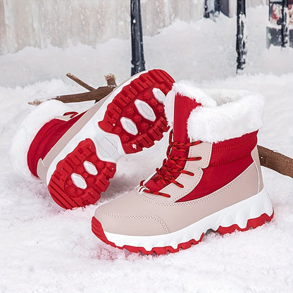 Winter velvet warm Men's and Women's shoes, thick snow boots, outdoor anti slip large size high top shoes