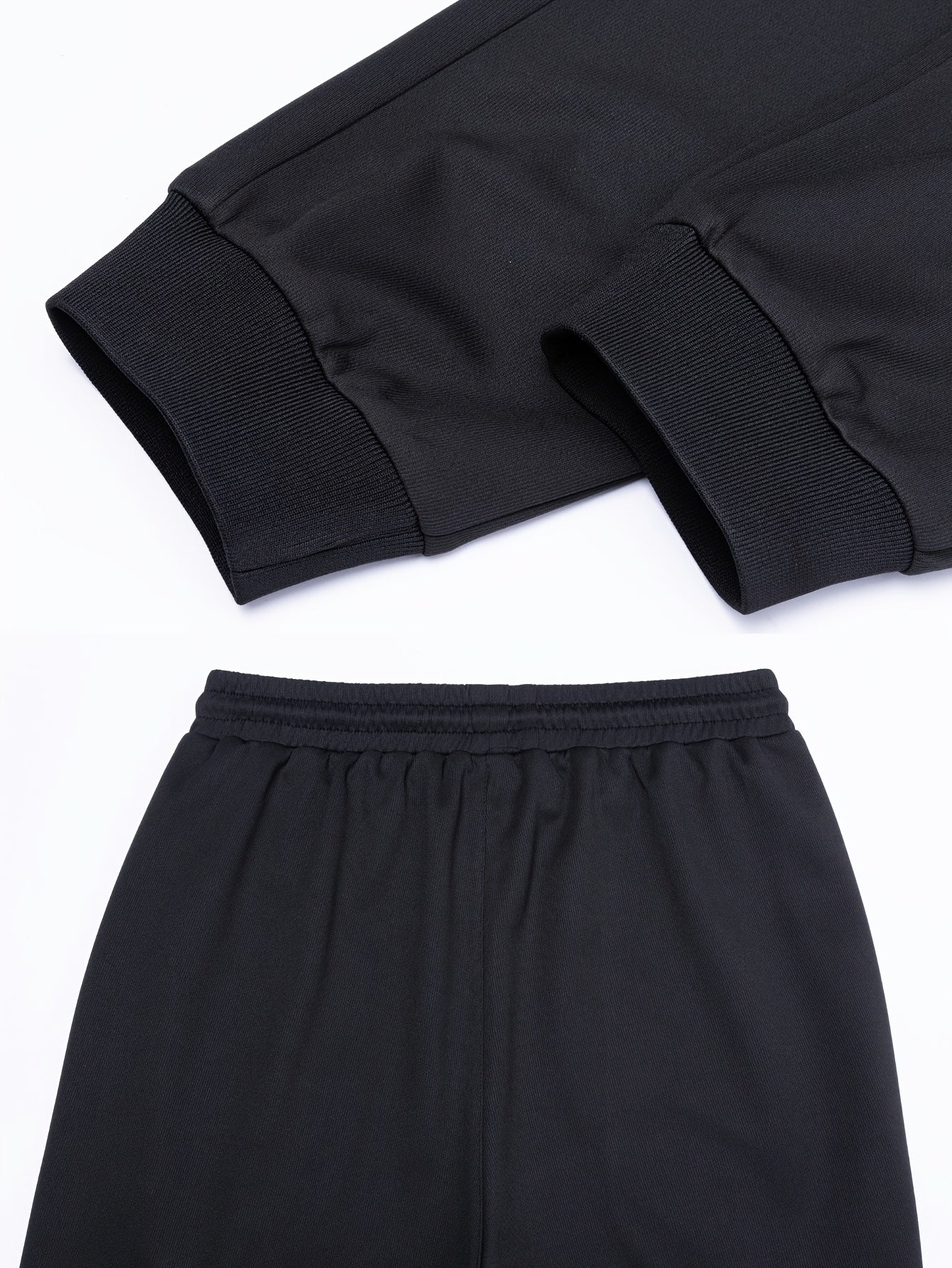 Men'S Pilot Jacket And Casual Pants Set for Spring And Autumn, Featuring a Stylish Ribbed Collar And Available in Three Solid Colors with Straight-Leg Trousers