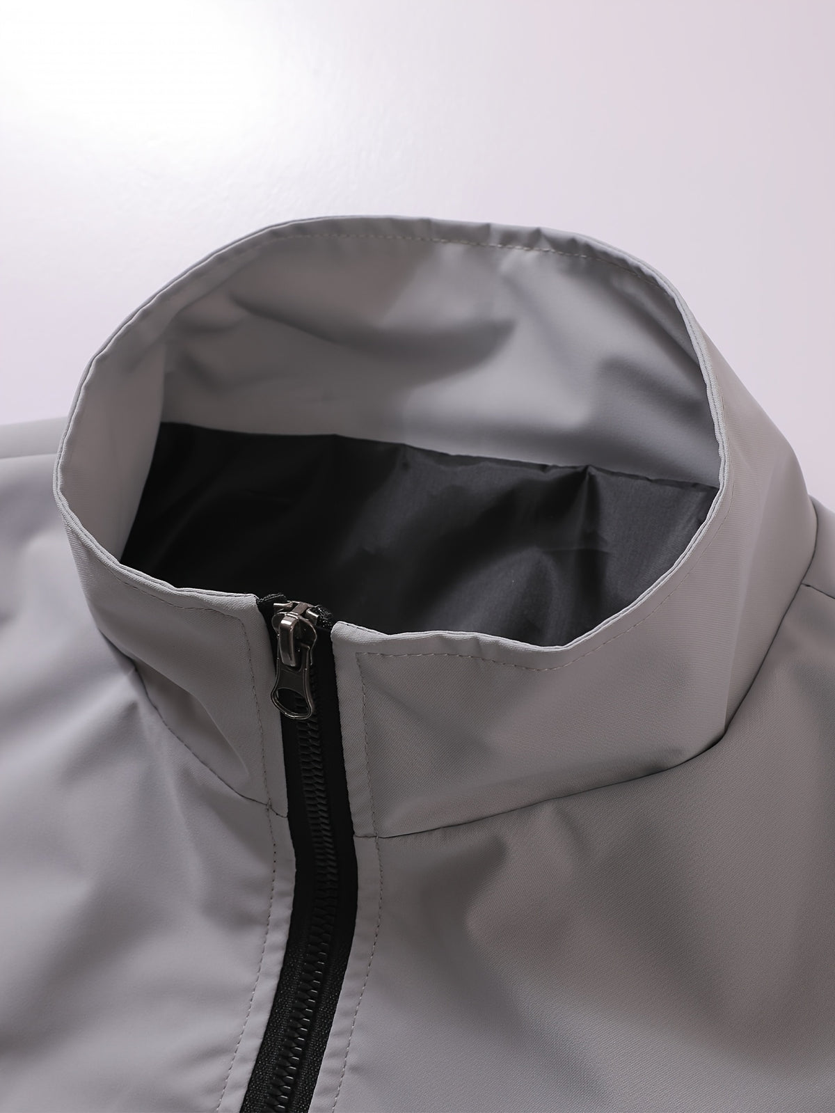 Men's Casual Color Block Stand Collar Jacket for Spring-Fall