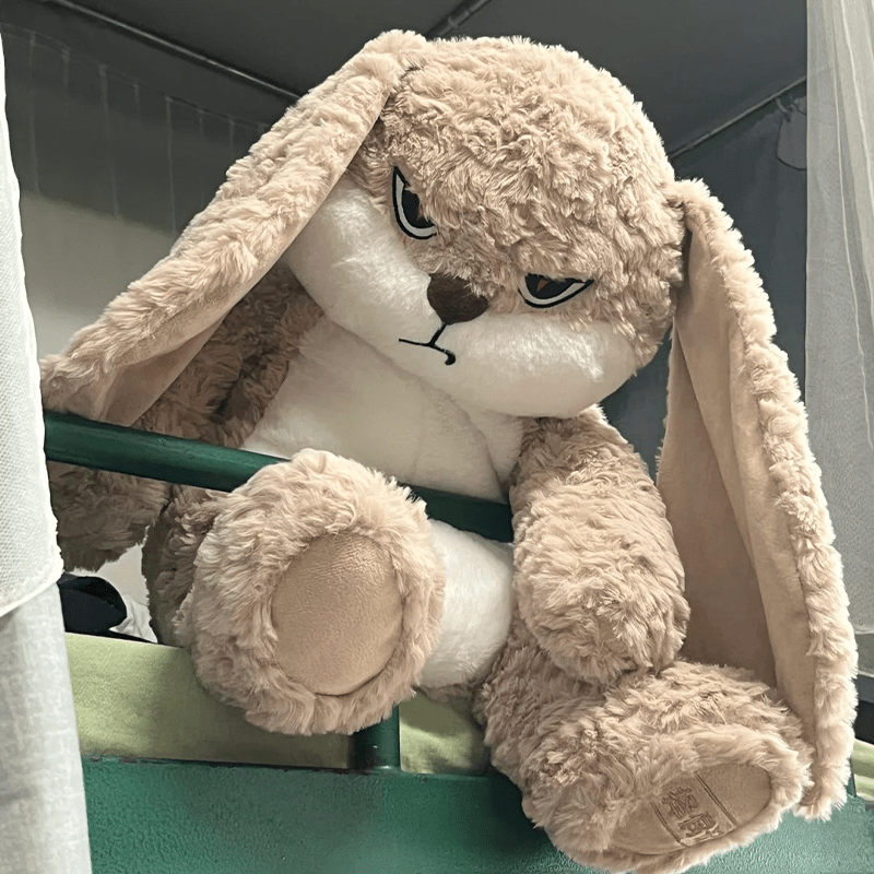 1pc Angry Rabbit Plush Toy | Cute Kawaii Stuffed Soft Toys, Polyester, Ideal Birthday Gift for Children