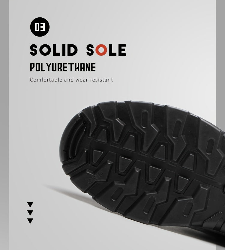 Reinforced Anti-Puncture & Anti-Smashing Safety Work Boots for Men - Heavy-Duty Steel Toe Cap, Anti-Piercing Cushioned Insole, PU Upper & Lining, All-Terrain Traction - Winter/Spring/Fall Construction/Industrial/Construction/