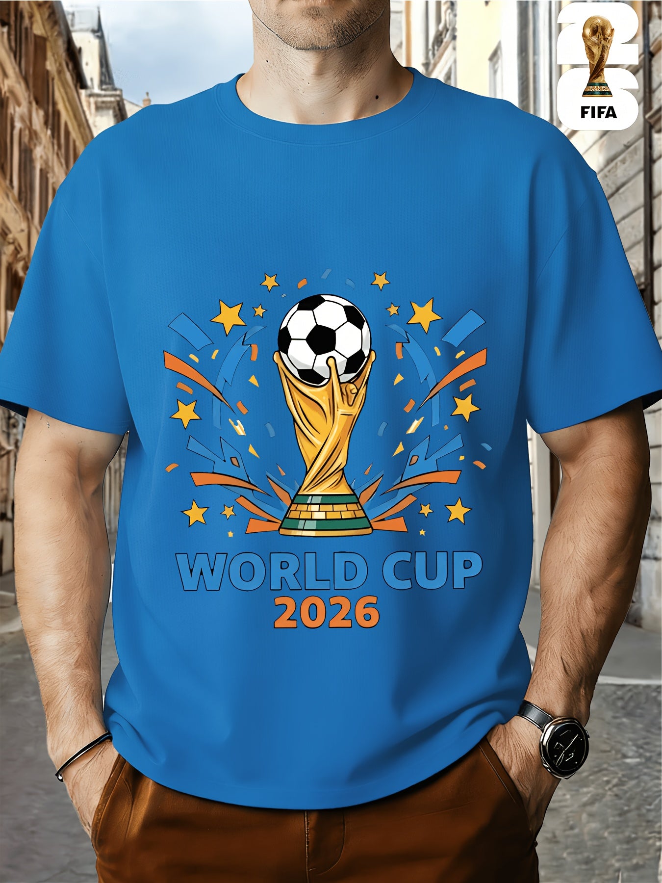 Men's FIFA World Cup Short-Sleeve T-Shirt, Summer Casual