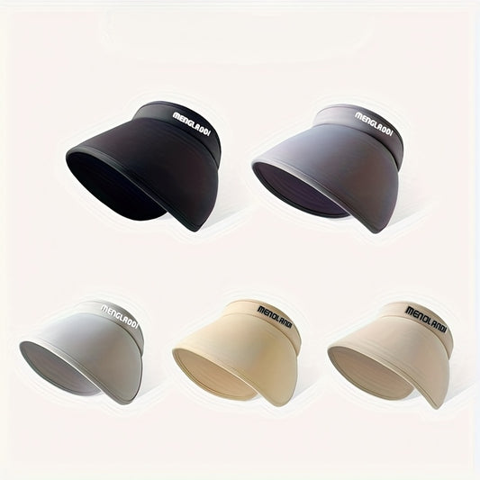 1pc Ice Sliky Fiber Fiber Sun Hat, Breathable Polyester Sun Hat with Large Brim, UV Protection, Woven Craftsmanship, Hand Wash Only