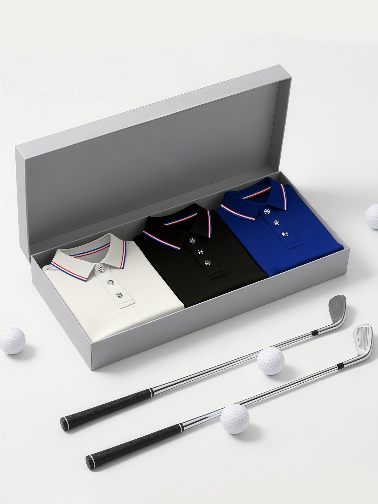 3pcs Men's Fashion Business Short-Sleeve Shirts, Collar Design, Simple and Elegant, Enhances Silhouette and Leg Length, Lightweight and Comfortable Knitted Polyester Fabric, Breathable and Skin-Friendly, Packaged in Bags (No - ayq