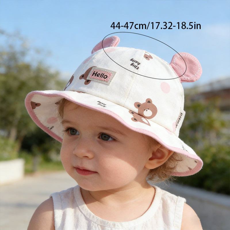 Kids 3D Bear Bucket Hat for Spring and Summer, Lightweight & Breathabl