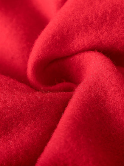 Նորաձև հարմարավետ կարմիր միագույն երկար թևքերով, գլխարկով, ֆլանելային սվիտեր + առօրյա սպորտային տաբատ՝ աշուն/ձմեռ, Սուրբ Վալենտինի օր և Նոր տարվա համար, վերնաշապիկ, ձմեռային հագուստ, տոնական հանդերձանք, ոճային հագուստ, տաք վերնաշապիկ, փափուկ ֆլանելային F