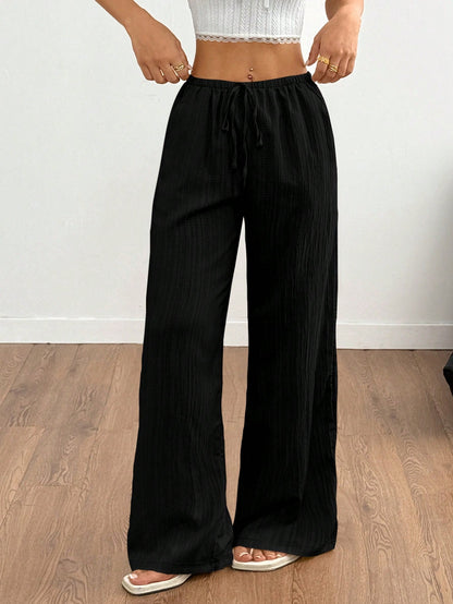 Women's High-Waisted Wide Leg Belted Pants for Spring Summer