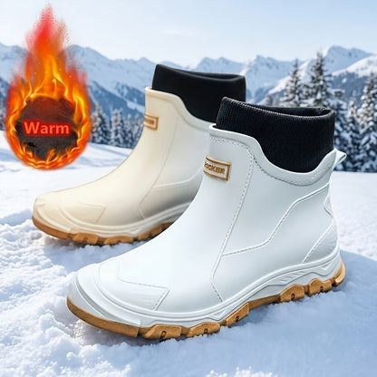 Men's Short PVC Rain Boots for Winter Outdoor Sports