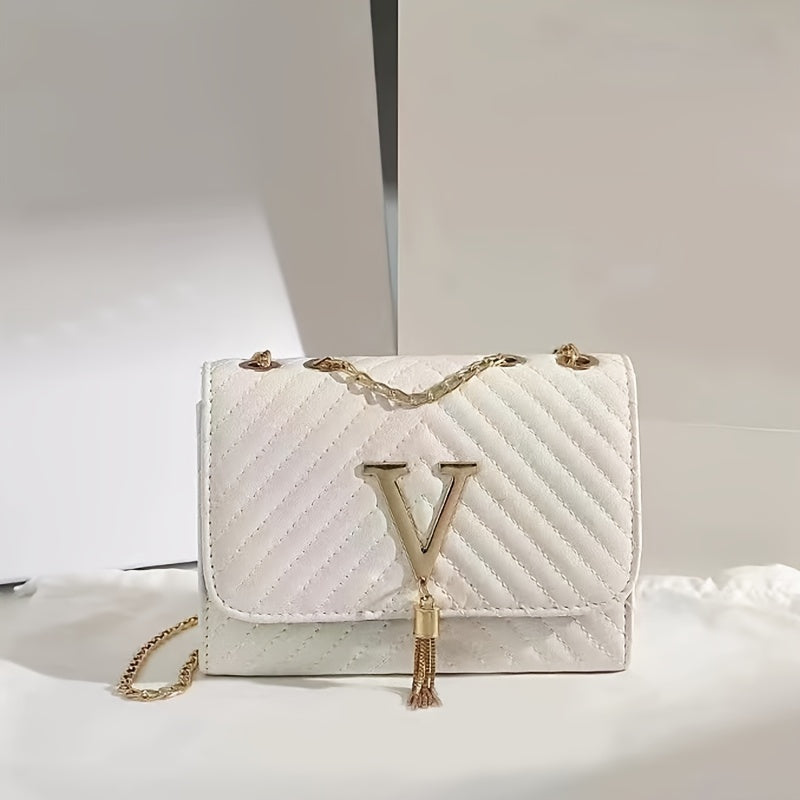 Կորեական ոճի բարձրակարգ հյուսվածքային կանացի պայուսակ, նոր ծոպավոր ռոմբուսային շղթայով փոքր քառակուսի պայուսակ, կանացի ուսապարկ, կրծքավանդակով պայուսակ