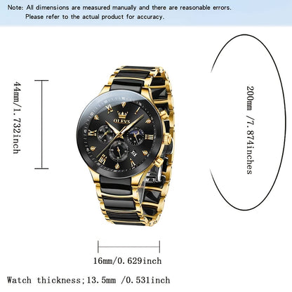 OLEVS Men's Stainless Steel Business Watch with Chronograph