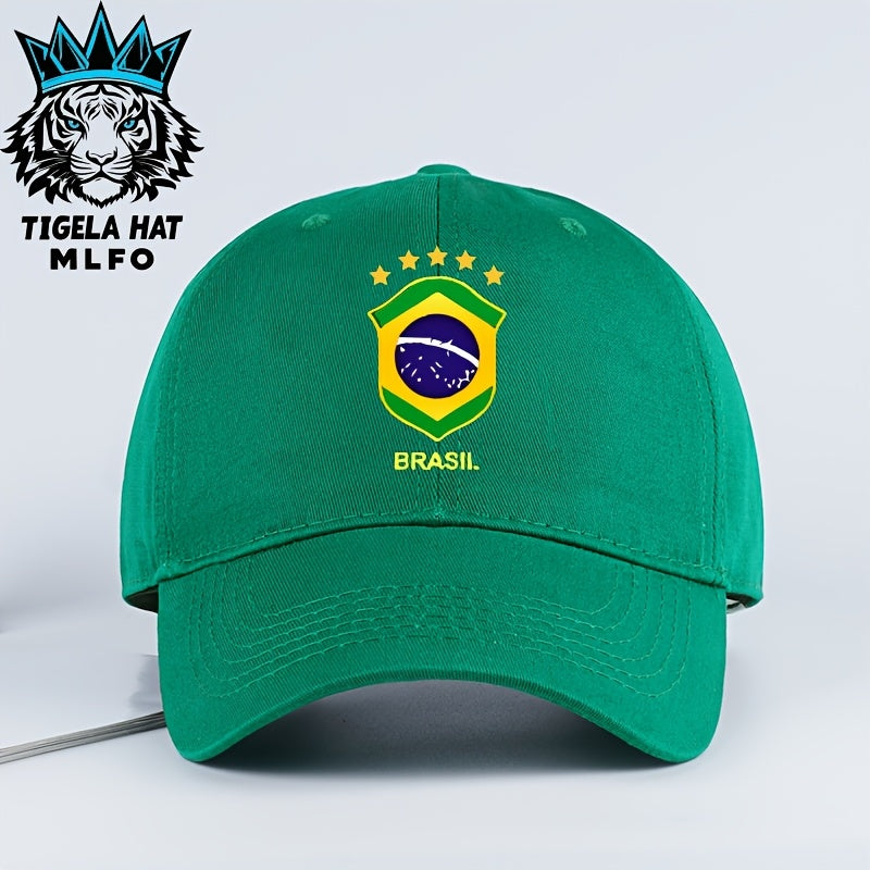 Lightweight BRASIL Printed Baseball Cap for Men, Adjustable Sports Hat