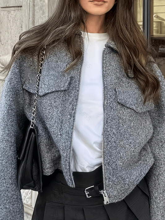 Women's Casual Short Polyester Jacket for Spring & Fall