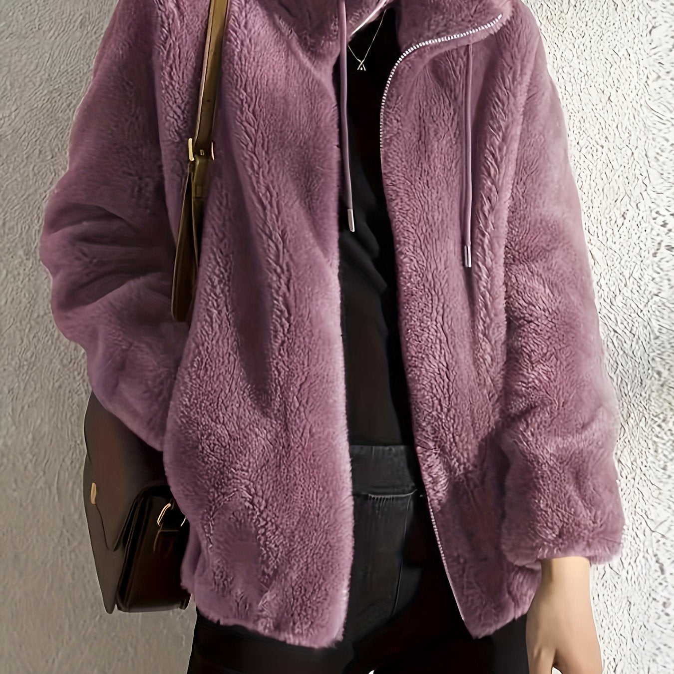 Մեծ չափս - կանացի նոր բրդյա բաճկոն, ձմեռային կարդիգան սվիտեր, հաստ և տաք երկկողմանի մարջանագույն բրդյա կտոր, ազատ և ոճային վերնազգեստ։