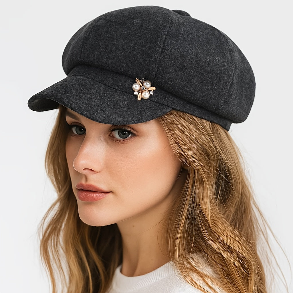 Women's Classic Warm Newsboy Beret Hat Lightweight Polyester