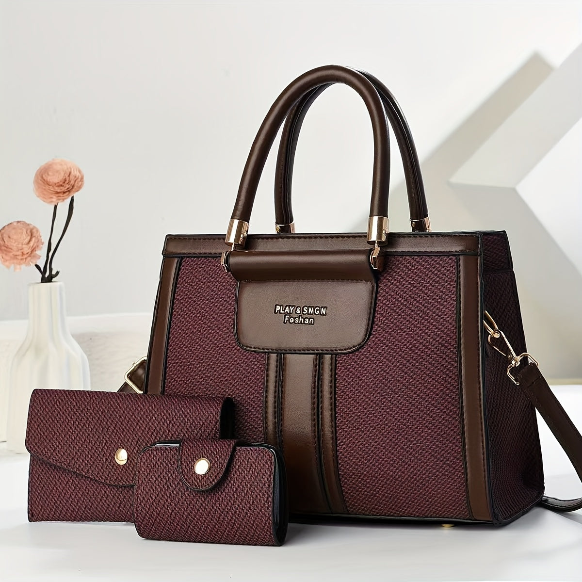Elegant Large PU Shoulder Bag for Women - Multi-Layer Capacity