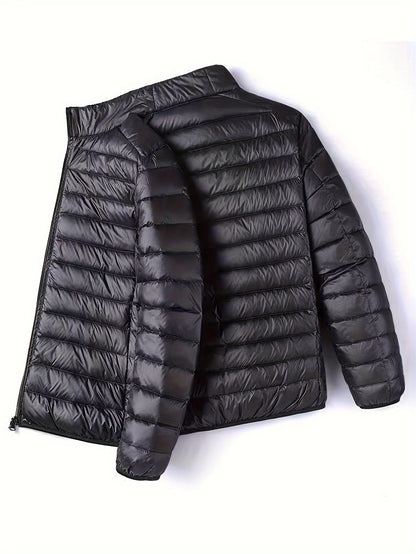 Spring, Autumn, And Winter Styles with a Stand Collar And Zipper Closure, Versatile Casual Lightweight Jacket for Men - ayq