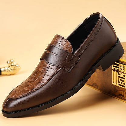 Men's Business & Casual Oxford & Derby Shoes, Slip-On PU, All-Season