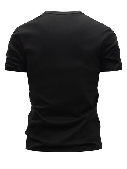 2pcs 100% Cotton Men's T-Shirts, Summer Short Sleeve Slim Fit Tops, Trendy Versatile Casual Basic Style with Minimalist CK Letter Print on Chest for  Flair - ayq