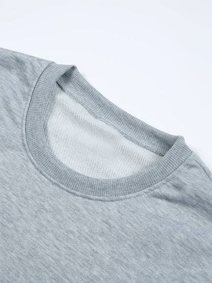 Men's Happy New Year Sweater - Loose Fit Round Neck Pullover Shirt with Golden Script, Light Grey & Machine Washable Casual Party Outfit for Everyday & Celebration Wear, Cute Sweaters, Festive Apparel, Festive Design, Durable