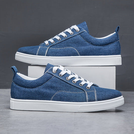Men's Canvas Skate Shoes, Casual Outdoor Non-slip Lace-up Walking Sneakers, Flat Shoes
