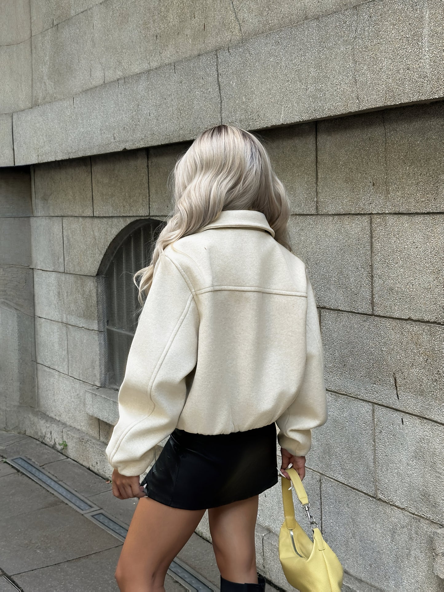 OUTTA BOX Աշուն/Ձմեռ առօրյա նորաձև էլեգանտ թվիդե թռիչքային բաճկոն կանացի երկար թևքերով վերարկու