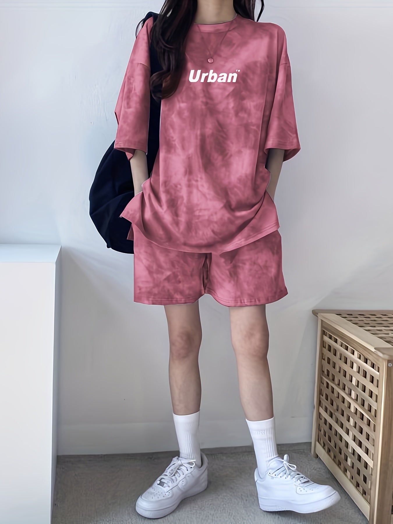 Women's Tie-Dye Loose Fit Short Sleeve Pajama Set