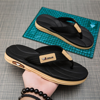 Men's Casual Flip Flops with Non-Slip Rubber Sole, All-Season