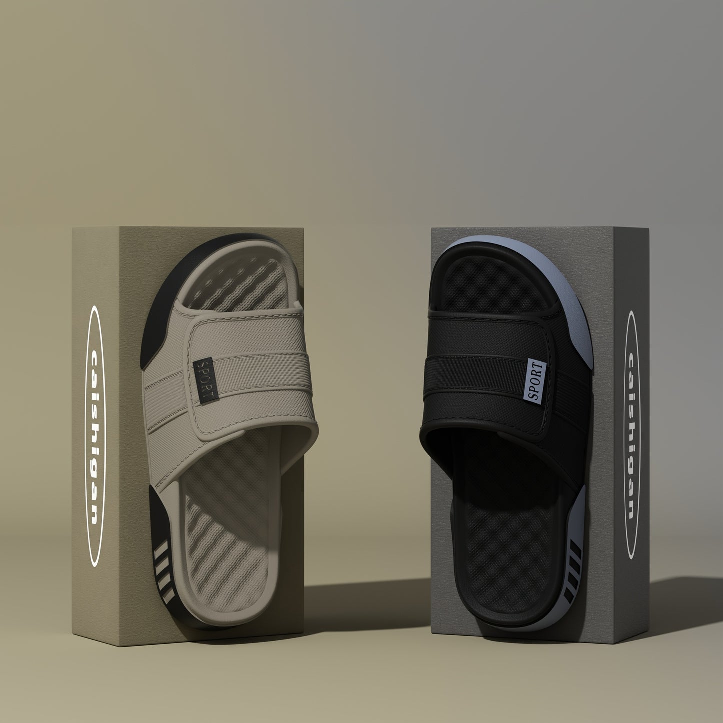 Men's New Summer Slides | EVA 1pc Molding Non-Slip Breathable Multi-Color for Beach Home Vacation - ayq
