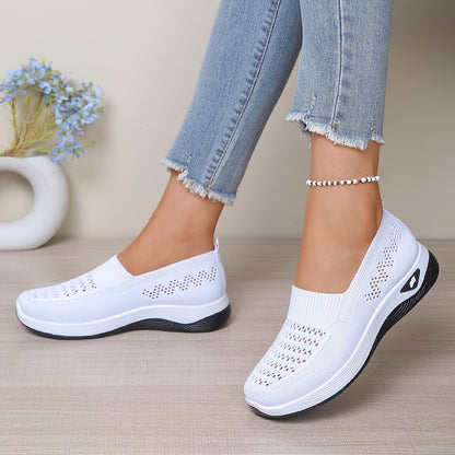 Women's Breathable Slip-On Flat Shoes with Soft PVC Sole