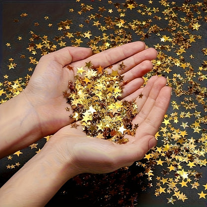 1200/2800pcs Sparkling Star-Shaped Confetti - Golden & Rose Golden Plastic Party Decorations for Halloween, Christmas, Weddings, Birthdays, Graduations, and Holiday Celebrations, Festive Table Decorations, Celebration Accesso