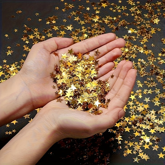 1200/2800pcs Sparkling Star-Shaped Confetti - Golden & Rose Golden Plastic Party Decorations for Halloween, Christmas, Weddings, Birthdays, Graduations, and Holiday Celebrations, Festive Table Decorations, Celebration Accesso