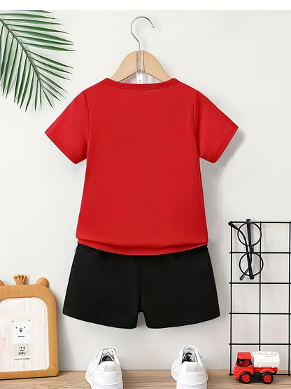 Newborn Baby Boy Calvin Alphabet Short Sleeve Shirt & Shorts Set