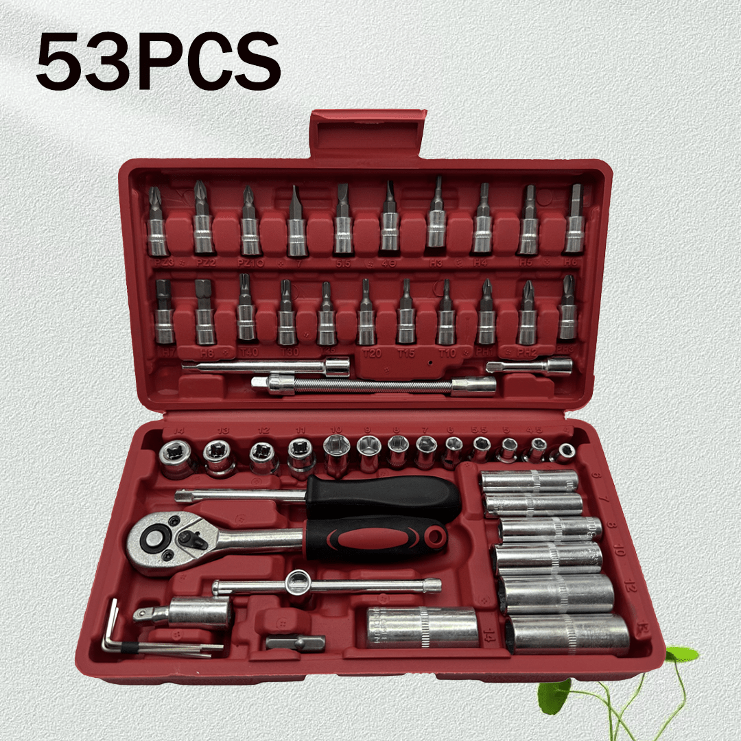 53 High-Cost-Performance Automotive Repair Tools! A Professional Toolbox That Provides a One-Stop Solution for Essential Components, Suitable for Basic Repairs And Routine Maintenance Across Various Vehicle Models. The Comple