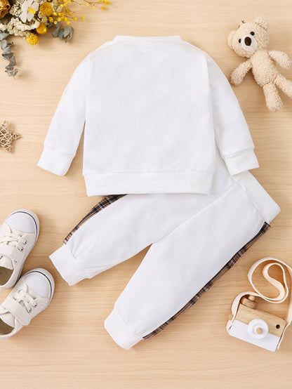 Toddler Baby Boy Clothes Outdoor Set Long Sleeve Sweatshirt Top Casual Pants Fall Winter Outfit Sweatsuit