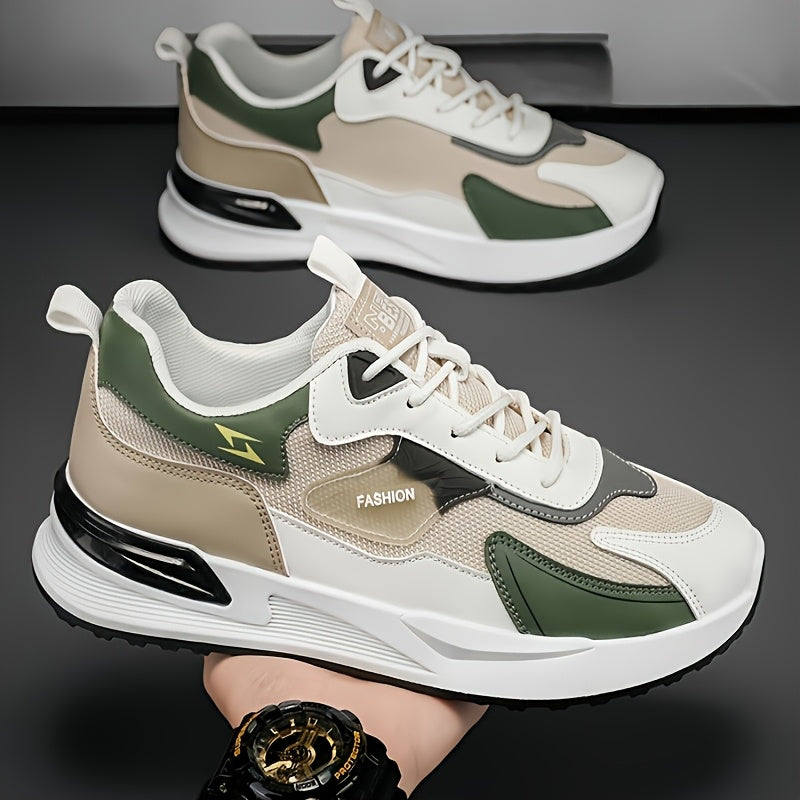 1pc Men'S Cross-Training Shoes | Large Size Casual sneakers for Running and Outdoor Activities, Fashionable, Lightweight, All-Season, Fabric Upper and Sole, PVC Sole, Lace Closure - Warrenxilu - ayq