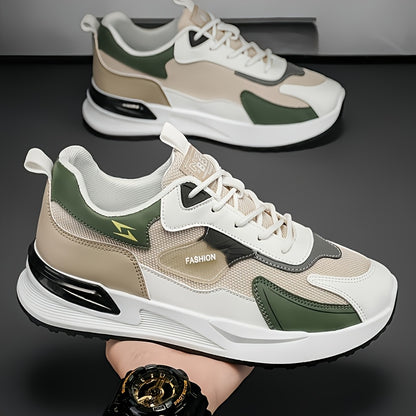 1pc Men'S Cross-Training Shoes | Large Size Casual sneakers for Running and Outdoor Activities, Fashionable, Lightweight, All-Season, Fabric Upper and Sole, PVC Sole, Lace Closure - Warrenxilu - ayq