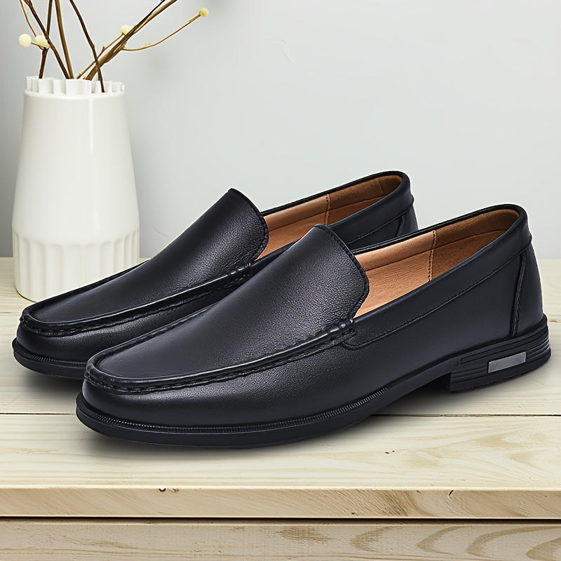 Men's Casual Slip-On Loafers, All-Season Leather Shoes