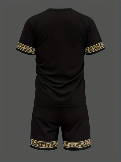 Men's Casual Summer Crew Neck Short Sleeve and Shorts Set