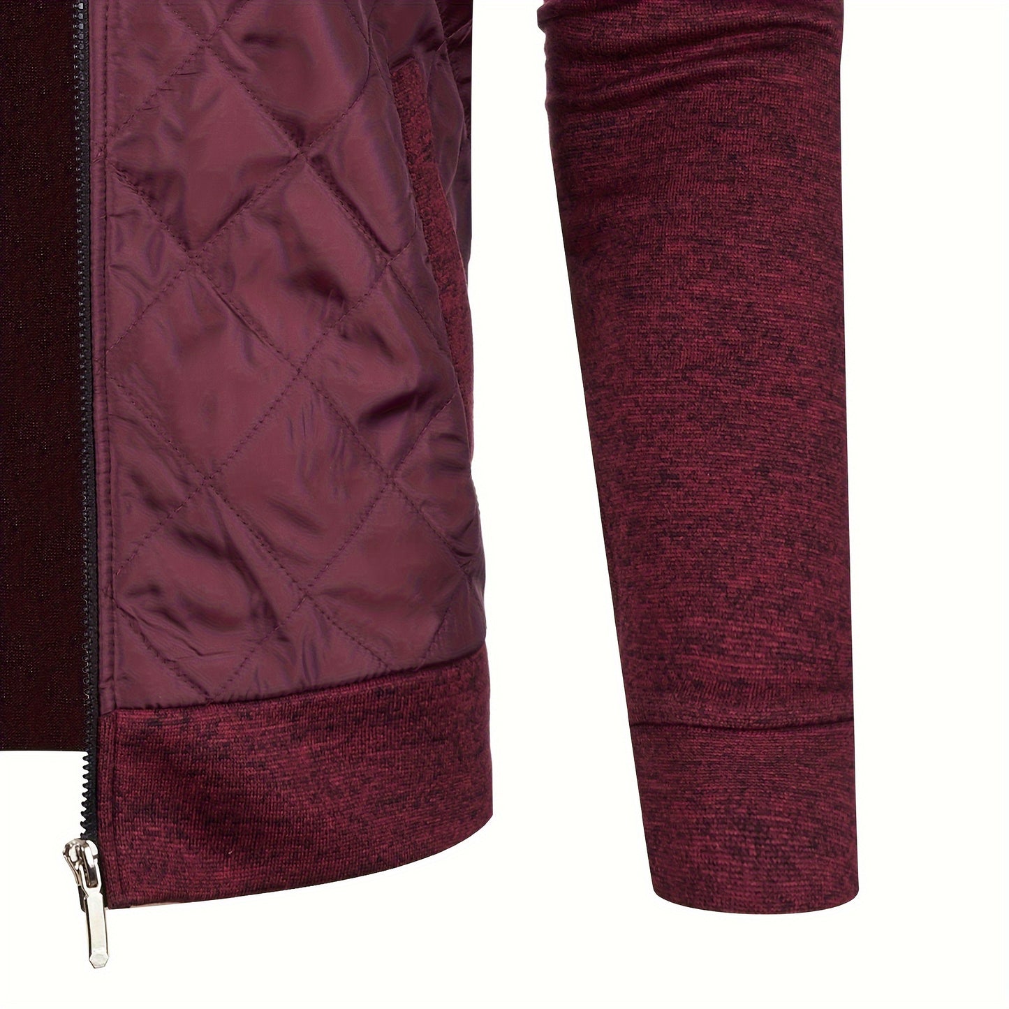 Men's Knitted Cardigan Jacket, Autumn Winter Casual Stand Collar Full Zip Coat, Long Sleeve Regular Fit Jacket