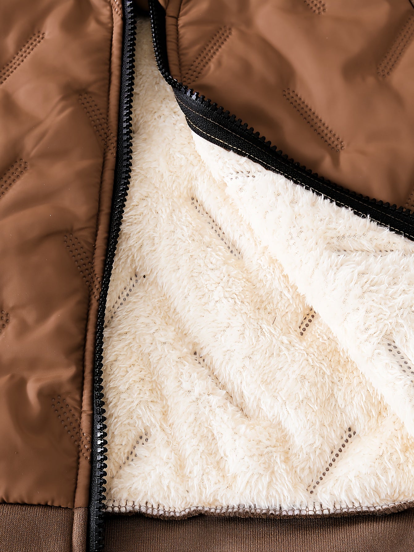 Boys' Fashion Set, Autumn/Winter Coffee Brown Hooded Lined Warm Jacket & Elastic Waist Velvet Pants with "ONPE‘" Letter Pattern - Casual Comfortable Thermal Sportswear Gift, Perfect for