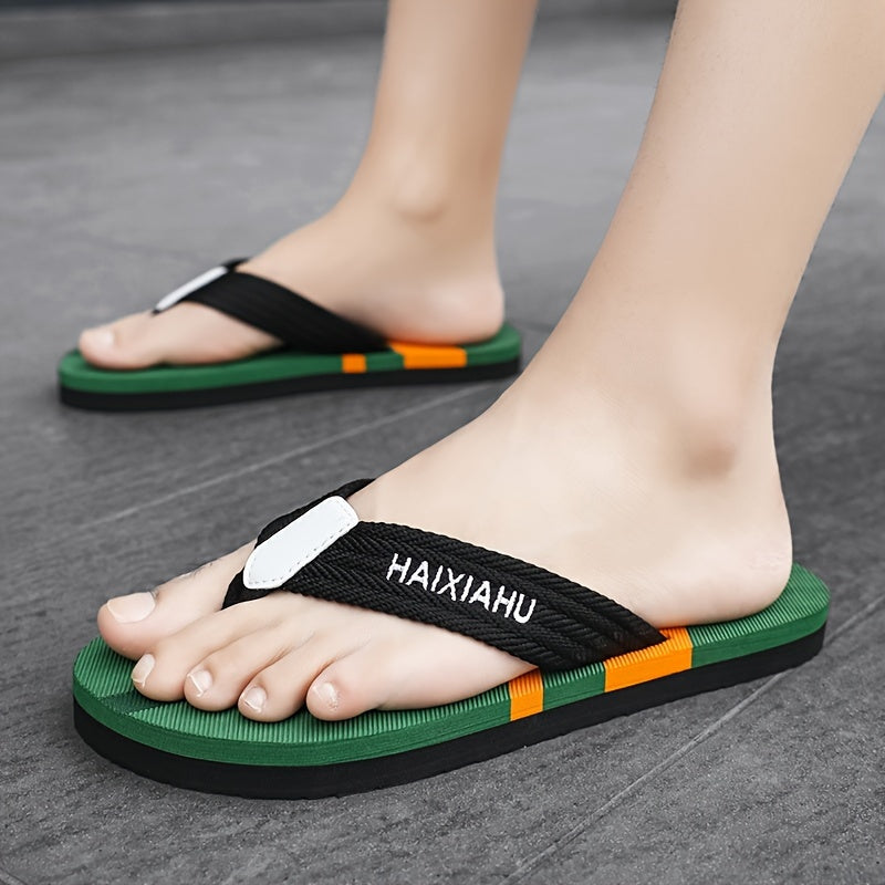 Men's Casual Color-Block Flip-Flops Lightweight and Comfortable