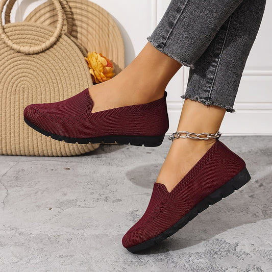 Lightweight Mesh Loafers for Women - Breathable And Easy to Wear, These Comfortable Flat Shoes in Purple Feature a Fabric Upper And Rubber Sole, Ideal for Any Season.
